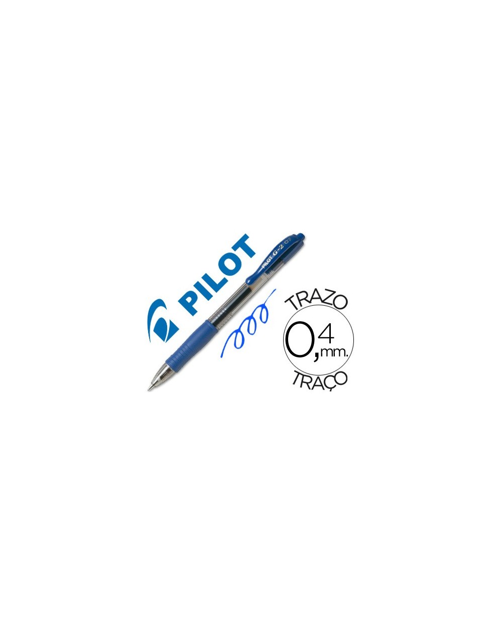 Boligrafo pilot g 2 azul tinta gel retractil sujecion de caucho