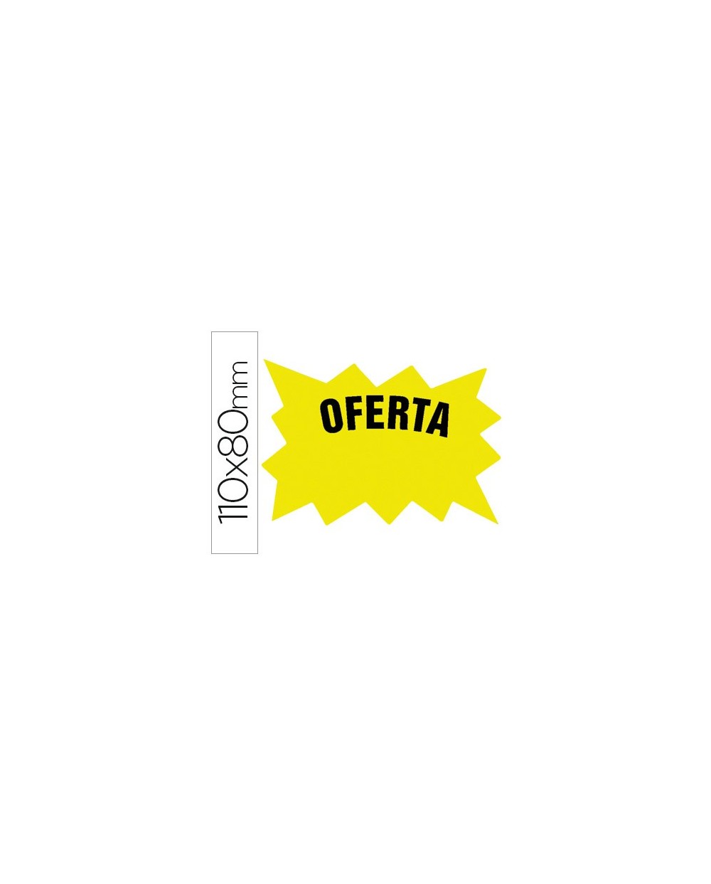 Cartel cartulina etiqueta marcaprecios amarillo fluorescente 110x80 mm bolsa de 50 etiquetas