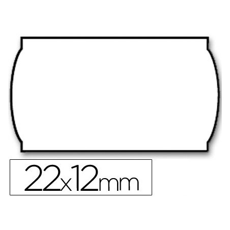 Etiquetas meto onduladas 22 x 12 mm lisa removible bl rollo 1500 etiquetas