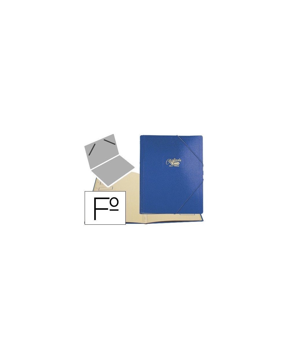 Carpeta clasificador carton compacto saro folio azul 12 departamentos