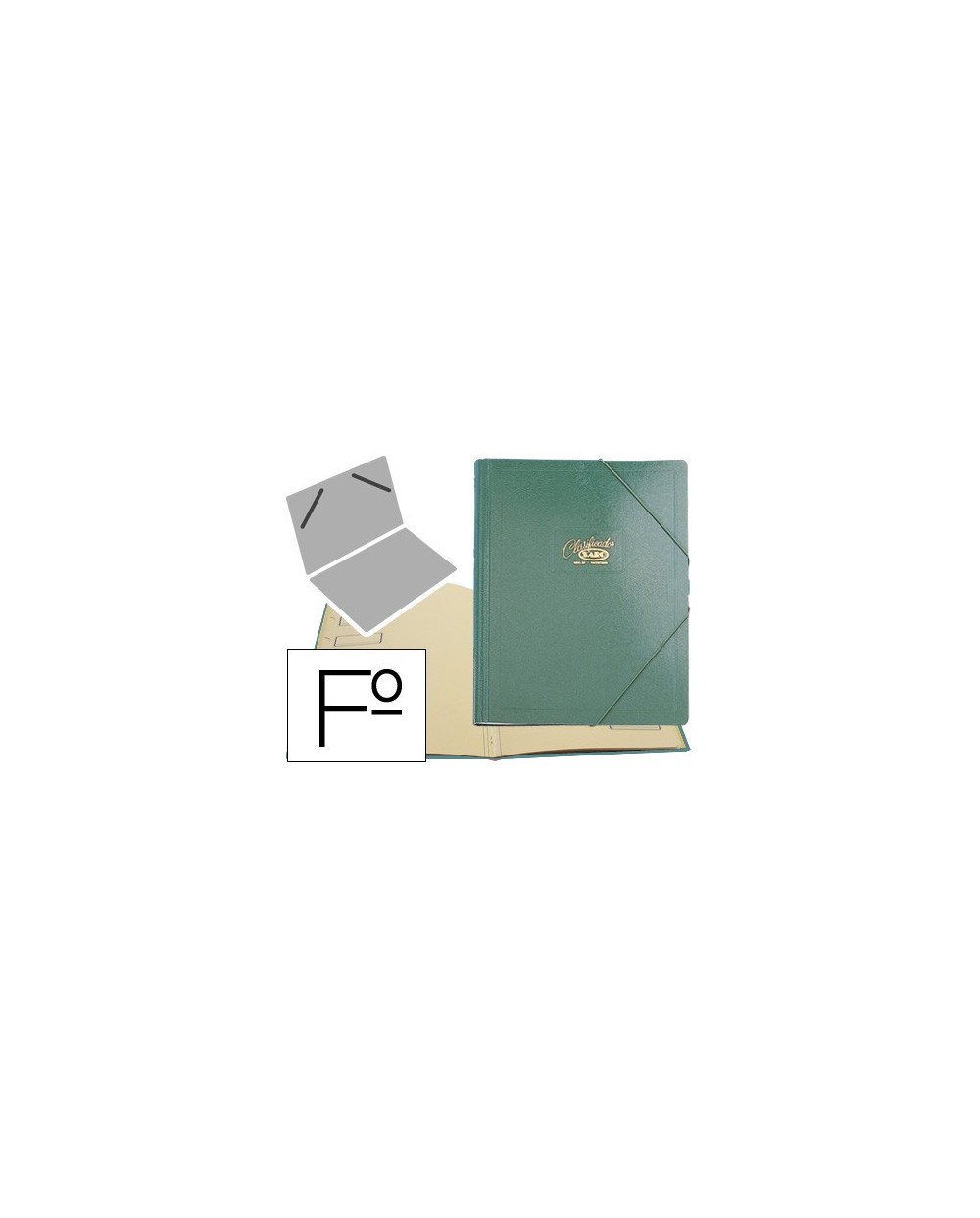 Carpeta clasificador carton compacto saro folio verde 12 departamentos