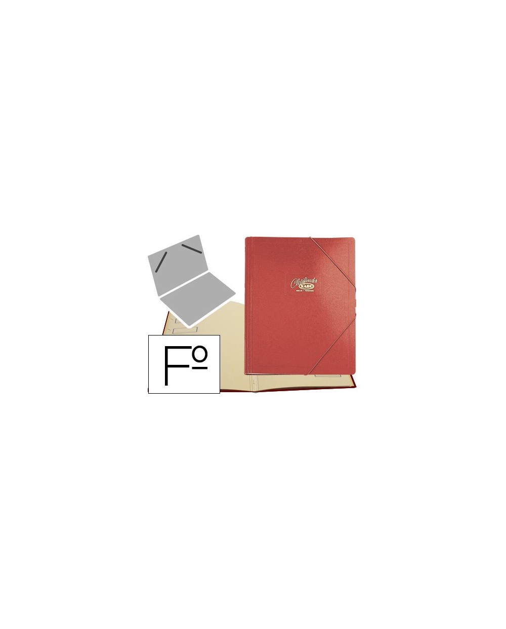 Carpeta clasificador carton compacto saro folio roja 12 departamentos