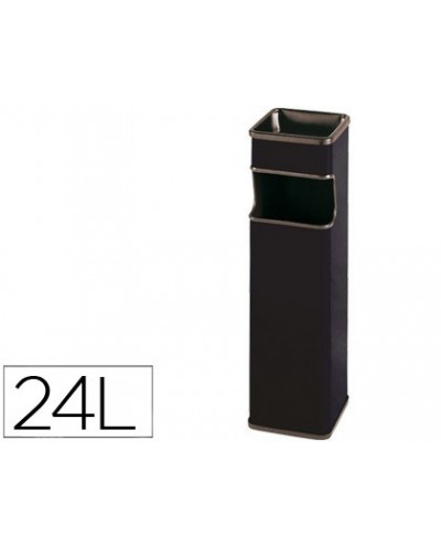 Cenicero papelera cuadrado 403 negro metalico medida 65x18x18 cm
