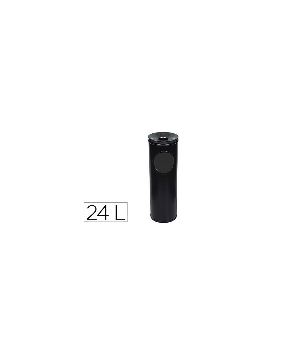 Cenicero papelera redondo 401 negro metalico medida 66x215 cm