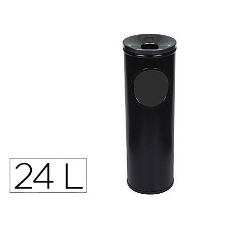 Cenicero papelera redondo 401 negro metalico medida 66x215 cm