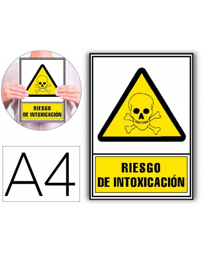 Pictograma archivo 2000 riesgo de intoxicacion pvc amarillo luminiscente 210x297 mm