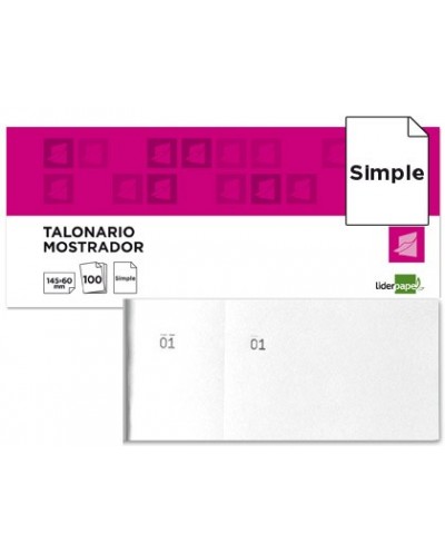 Talonario liderpapel mostrador 60x145 mm tl02 blanco con matriz