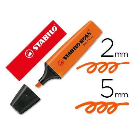 Rotulador stabilo boss fluorescente 70 naranja