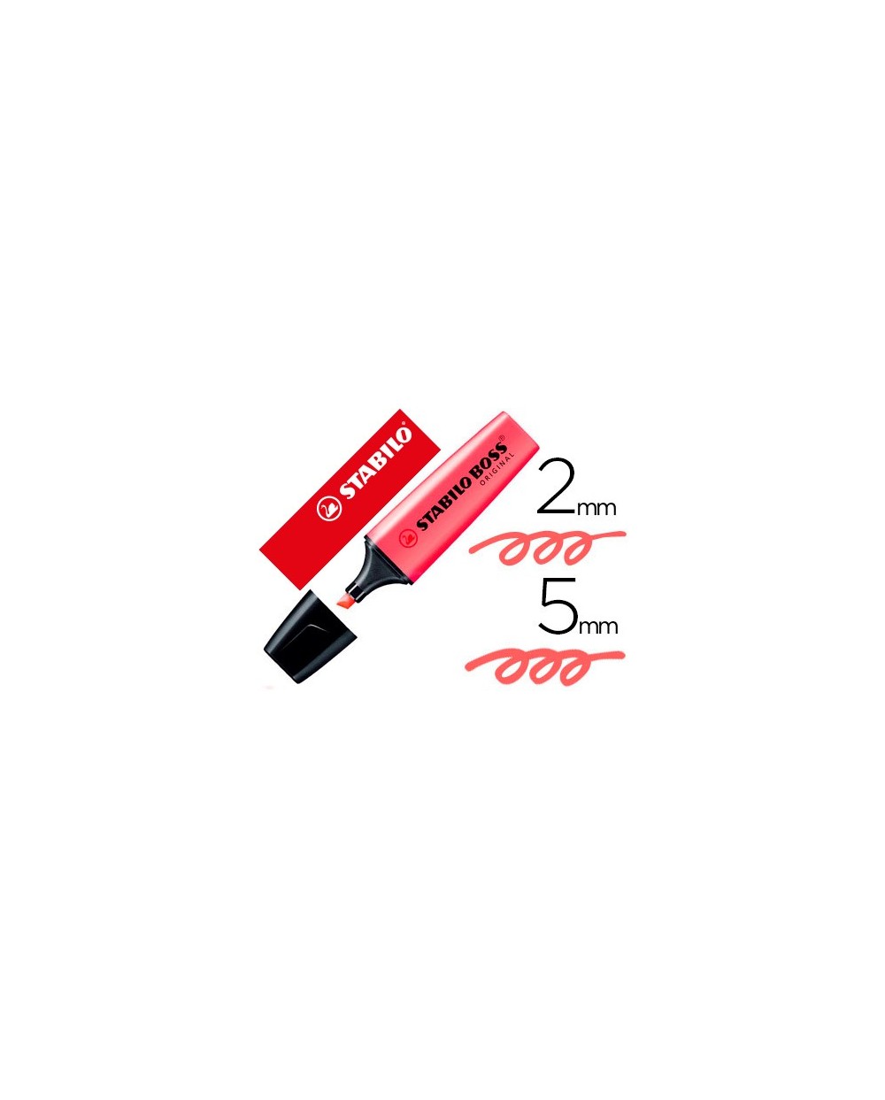 Rotulador stabilo boss fluorescente 70 rojo