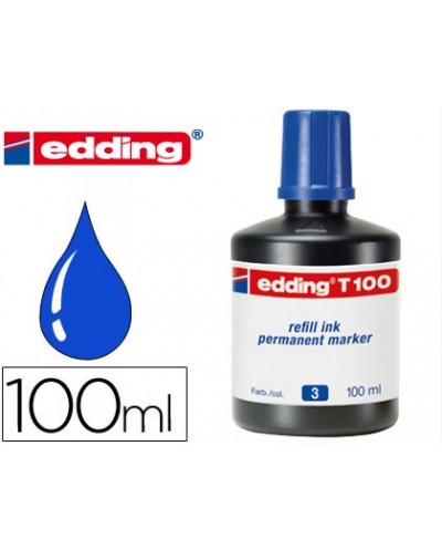 Tinta rotulador edding t 100 azul frasco de 100 ml