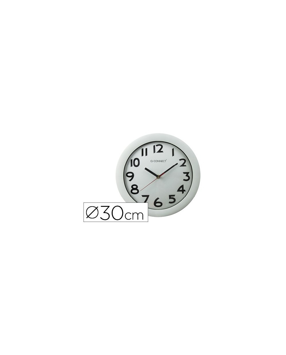 Reloj q connect de pared plastico oficina redondo 30 cm marco blanco