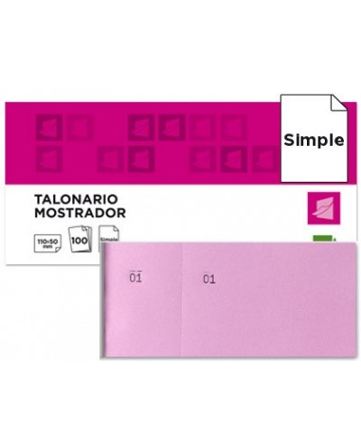 Talonario liderpapel mostrador 50x110 mm tl11 rosa con matriz