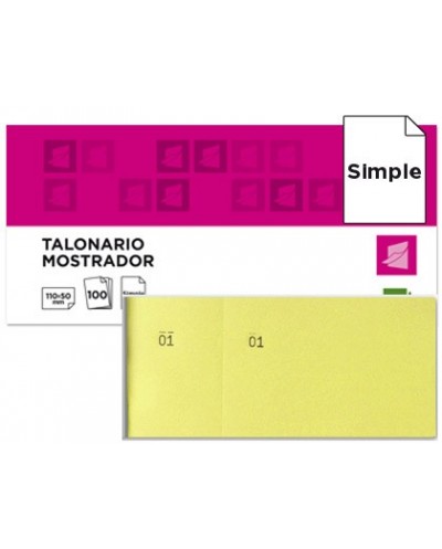 Talonario liderpapel mostrador 50x110 mm tl07 amarillo con matriz