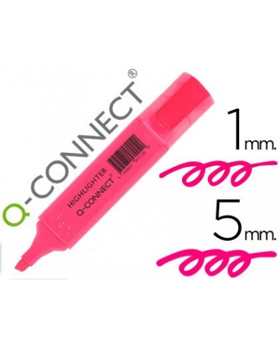 Rotulador q connect fluorescente rosa punta biselada