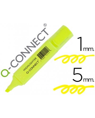 Rotulador q connect fluorescente amarillo punta biselada