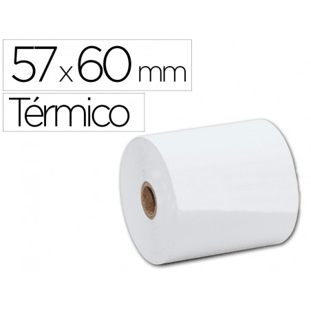 Rollo sumadora termico q connect 57 mm ancho x 60 mm diametro sin bisfenol a