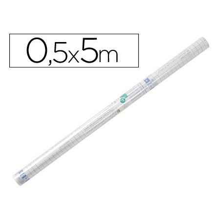 Rollo plastico adhesivo liderpapel 050x5 mt 50 mc forralibros removible