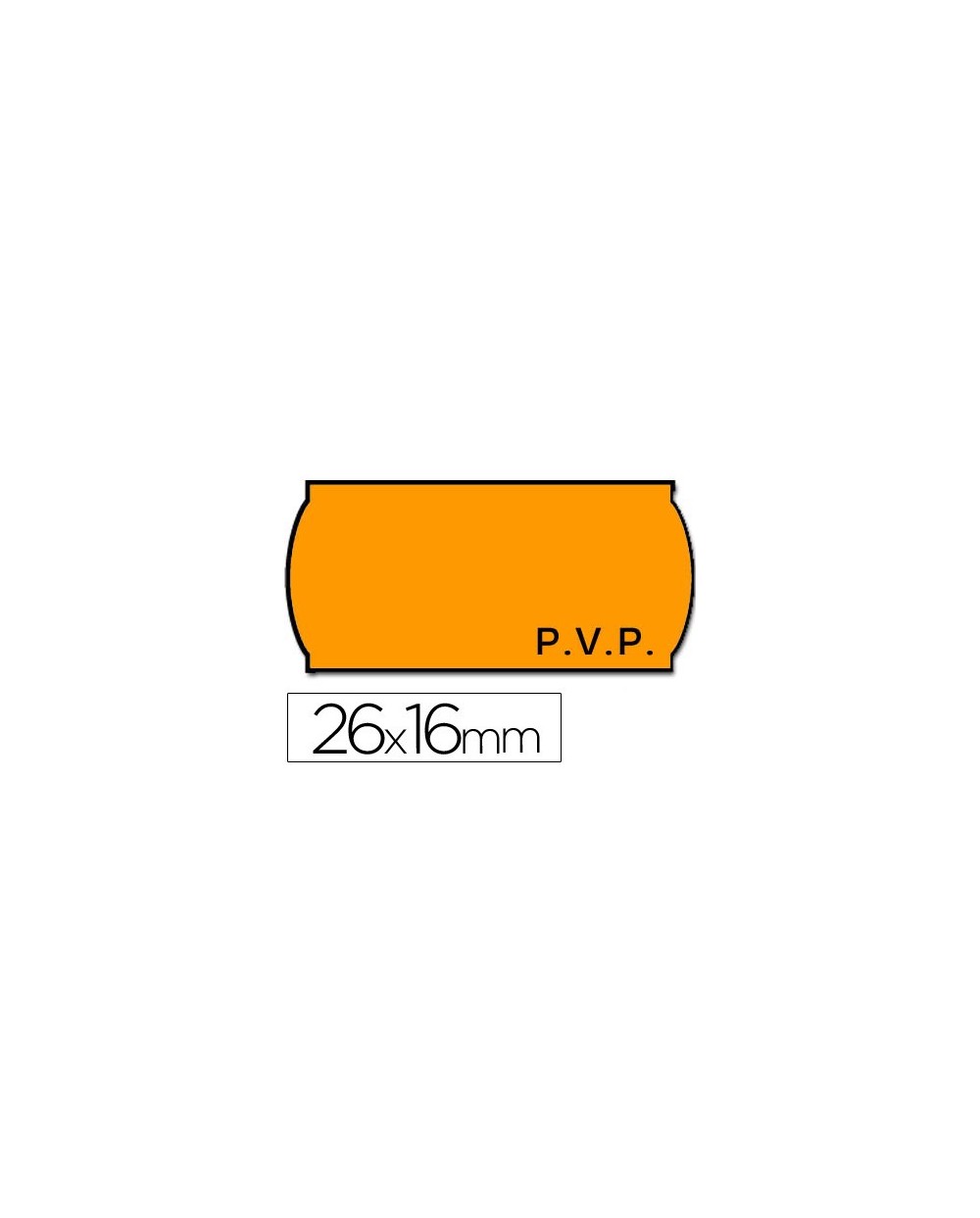 Etiquetas meto onduladas 26 x 16 mm pvp fn adh 2 fluor naranja rollo 1200 etiquetas