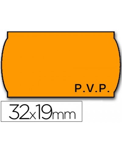 Etiquetas meto onduladas 32 x 19 mm pvp fn adh 2 fluor naranja rollo 1000 etiquetas