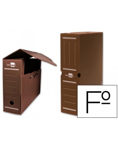 Caja archivo definitivo plastico liderpapel marron 360x260x100 mm