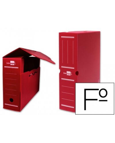 Caja archivo definitivo plastico liderpapel rojo 360x260x100 mm