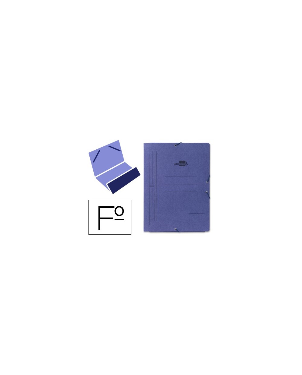 Carpeta liderpapel gomas folio bolsa carton pintado azul