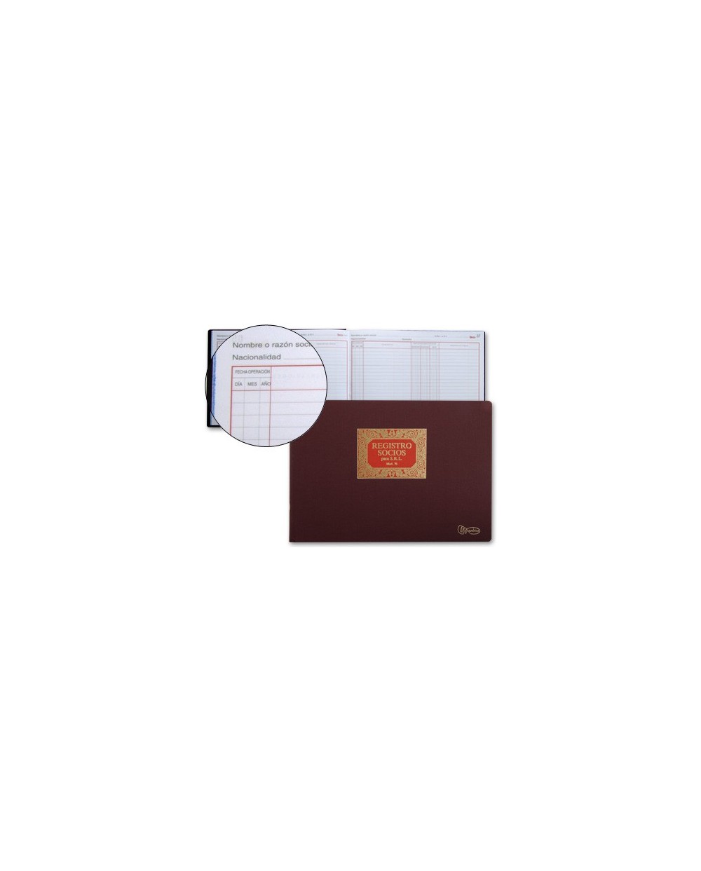Libro miquelrius n76 folio apaisado 100 hojas registro de socios para srl