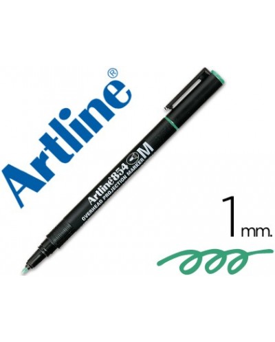 Rotulador artline retroproyeccion punta fibra permanente ek 854 verde punta redonda 1 mm