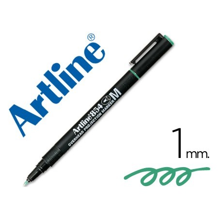 Rotulador artline retroproyeccion punta fibra permanente ek 854 verde punta redonda 1 mm