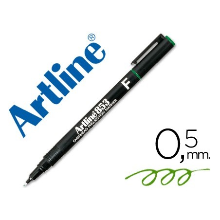 Rotulador artline retroproyeccion punta fibra permanente ek 853 verde punta redonda 05 mm