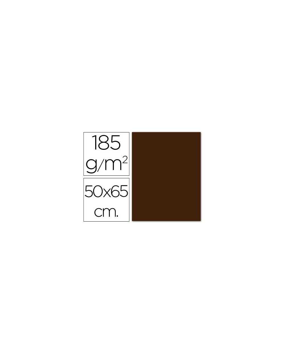 Cartulina guarro marron chocol 50x65 cm 185 gr