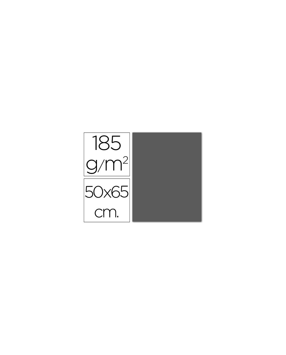 Cartulina guarro gris plomo 50x65 cm 185 gr