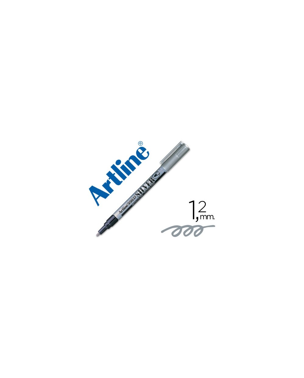 Rotulador artline marcador permanente tinta metalica ek 990 plata punta redonda 12 mm