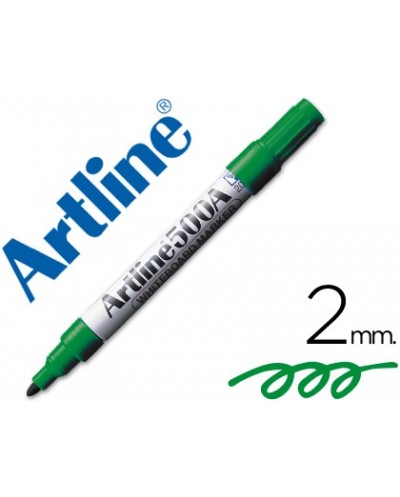 Rotulador artline pizarra ek 500 verde punta redonda 2 mm recargable