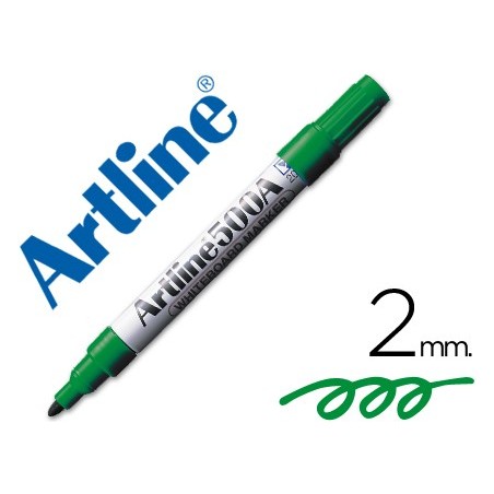Rotulador artline pizarra ek 500 verde punta redonda 2 mm recargable