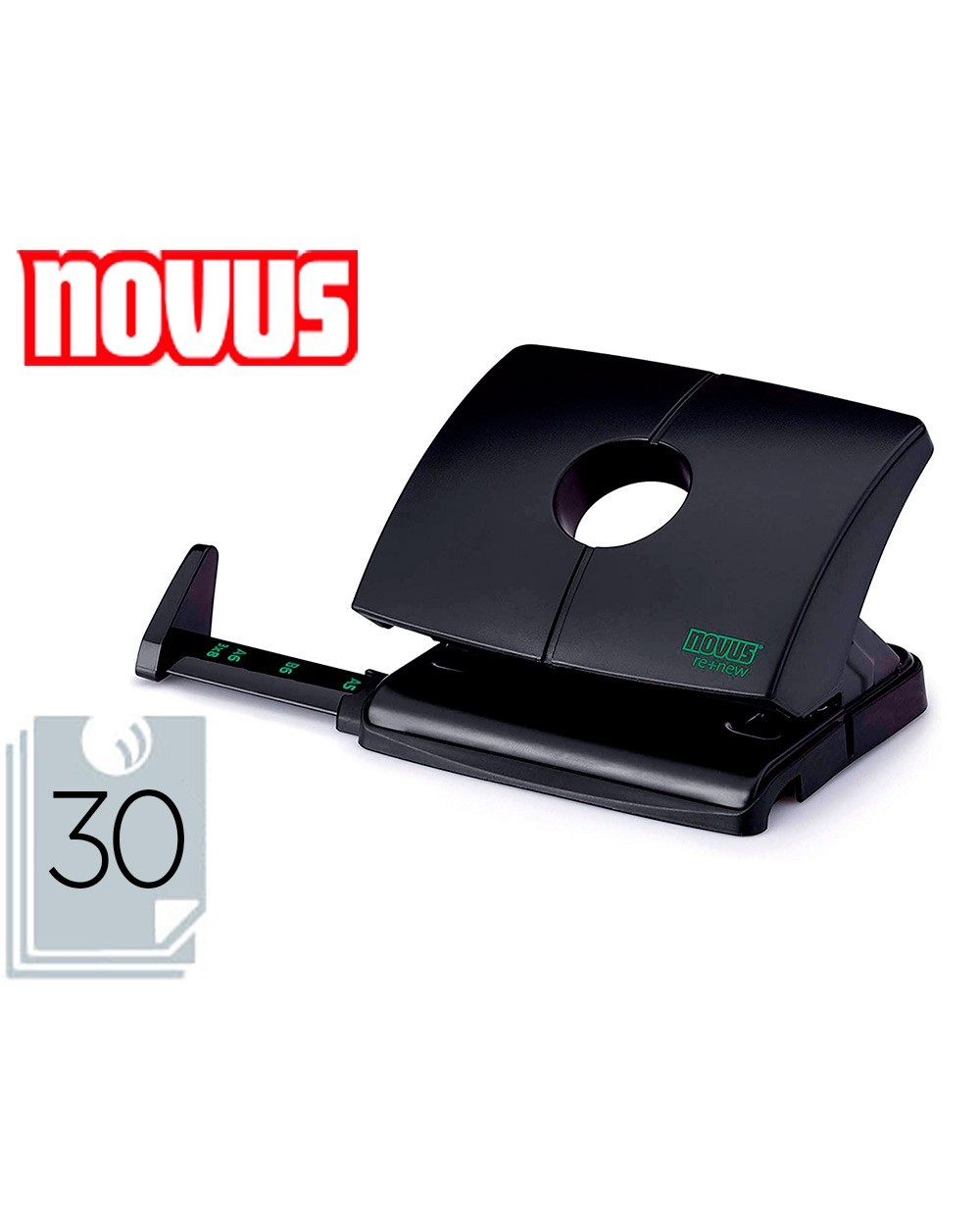 Taladrador novus b230 plastico abs reciclado capacidad 30 hojas color negro