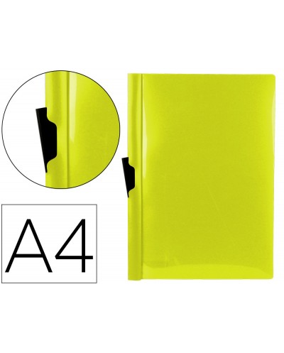 Carpeta liderpapel dossier pinza lateral polipropileno din a4 amarillo fluor opaco 30 hojas pinza deslizante