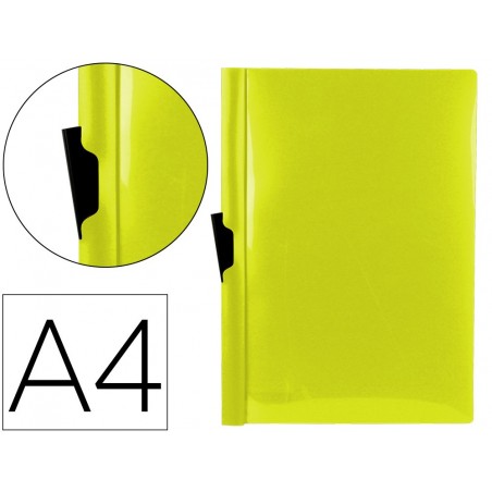 Carpeta liderpapel dossier pinza lateral polipropileno din a4 amarillo fluor opaco 30 hojas pinza deslizante