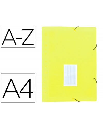 Carpeta liderpapel clasificador fuelle polipropileno din a4 amarillo fluor opaco 13 departamentos