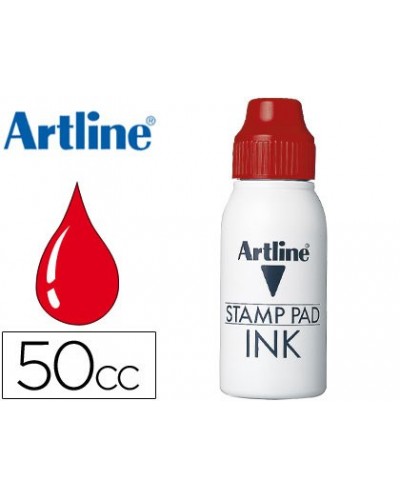 Tinta tampon artline roja frasco de 50 cc
