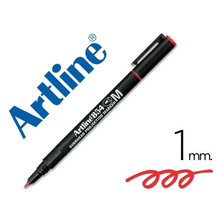 Rotulador artline retroproyeccion punta fibra permanente ek 854 rojo punta redonda 1 mm