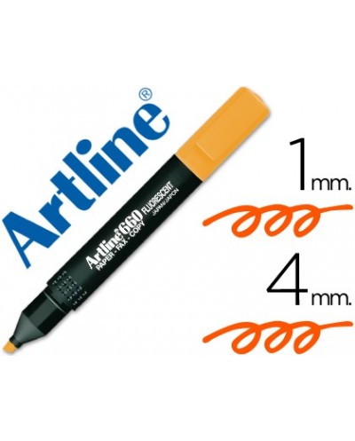 Rotulador artline fluorescente ek 660 naranja punta biselada