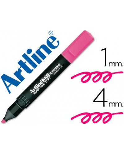 Rotulador artline fluorescente ek 660 rosa punta biselada