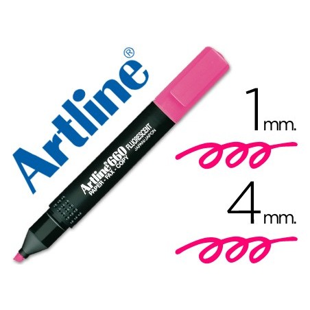Rotulador artline fluorescente ek 660 rosa punta biselada