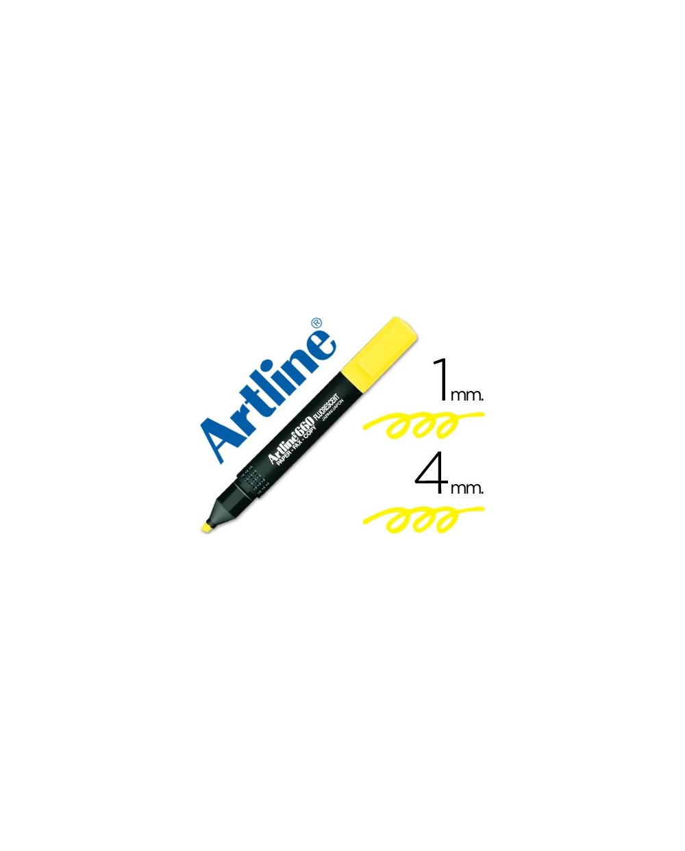 Rotulador artline fluorescente ek 660 amarillo punta biselada