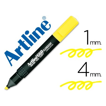 Rotulador artline fluorescente ek 660 amarillo punta biselada