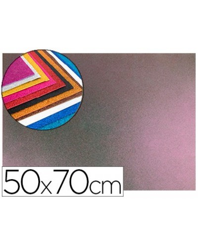Goma eva con purpurina liderpapel 50x70cm 60g m2 espesor 2 mm bicolor rosa verde