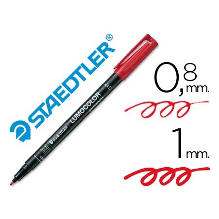 Rotulador staedtler lumocolor retroproyeccion punta de fibrapermanente 317 2 rojo punta media redonda 08 1 mm