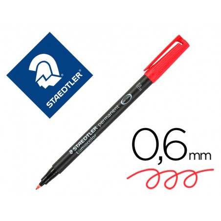 Rotulador staedtler lumocolor retroproyeccion punta de fibrapermanente 318 2 rojo punta fina redonda 06 mm