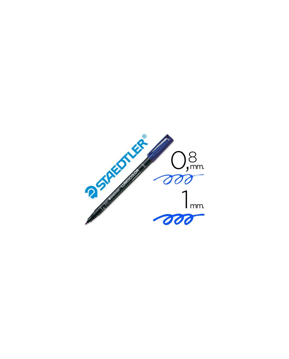 Rotulador staedtler lumocolor retroproyeccion punta de fibrapermanente 317 3 azul punta media redonda 08 1 mm